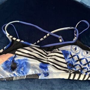 Roxy Blue and Black Bikini top